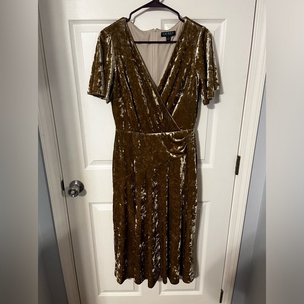 Formal gold velvet dress